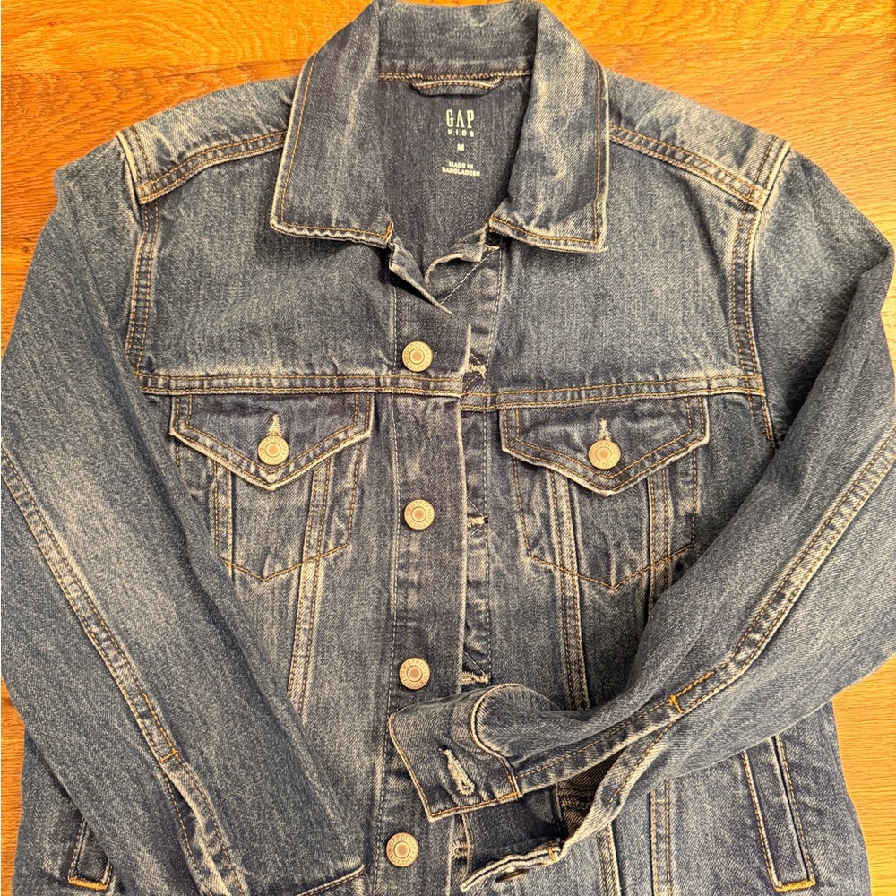 GAP Unisex Boys Girls Medium (8) Blue Denim Jacket